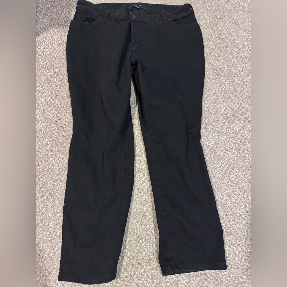 Lee Black Jeans 22W Stretch Straight Leg Mid Rise Plus Size